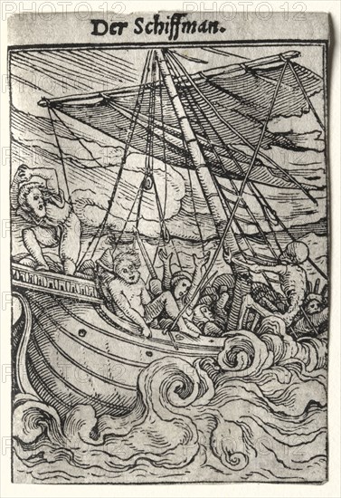 Dance of Death:  The Sailor, c. 1526. Hans Holbein (German, 1497/98-1543). Woodcut