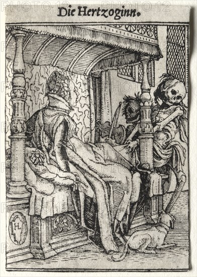 Dance of Death:  The Duchess. Hans Holbein (German, 1497/98-1543). Woodcut