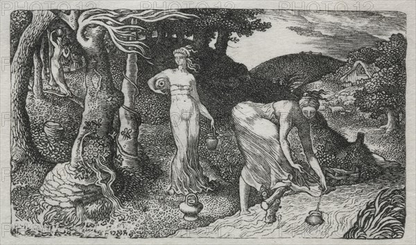 The Brook, 1829. Edward Calvert (British, 1799-1883). Wood engraving