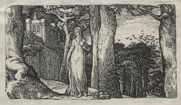 The Lady and the Rooks, 1829. Edward Calvert (British, 1799-1883). Wood engraving