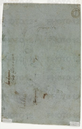 Sketch of a Child's Head (verso), c. 1586. Carletto Caliari (Italian, 1570-1596). Black chalk with pen and brown ink (unrelated to child's head); sheet: 27.5 x 17.8 cm (10 13/16 x 7 in.).