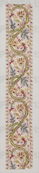 Embroidered Strip, late 1500s. Italy, late 16th century. Embroidery; silk on linen; overall: 29.2 x 175.2 cm (11 1/2 x 69 in.)