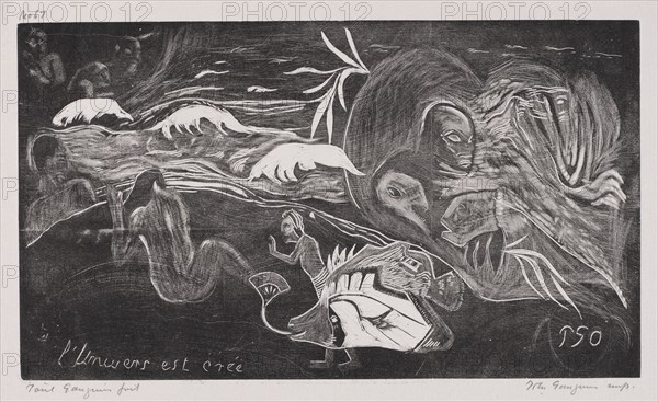 Noa Noa: L'Univers est créé (The Universe is Created), 1893-94. Paul Gauguin (French, 1848-1903). Woodcut