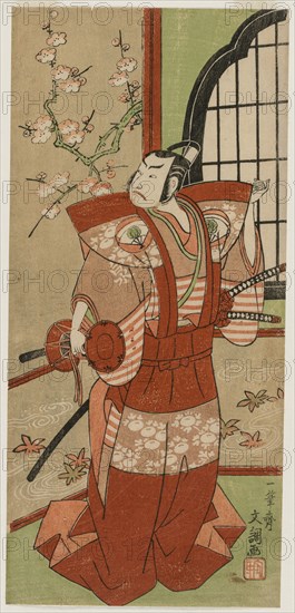 Onoe Kikugogo I as Izumi no Saburo in Ichimura Theater, 1769. Ippitsusai Buncho (Japanese). Color woodblock print; sheet: 30.6 x 14 cm (12 1/16 x 5 1/2 in.).