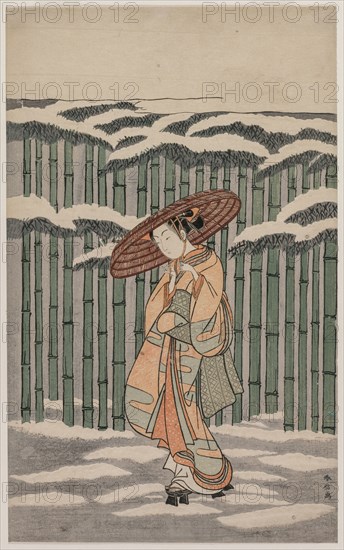 Passing the Bamboo Grove, 1868-1912. Suzuki Harunobu (Japanese, 1724-1770). Color woodblock print; sheet: 34.7 x 21.3 cm (13 11/16 x 8 3/8 in.).