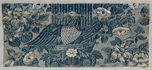Copperplate Printed Cotton Fragment with American Eagle, 1830 - 1840. England, 19th century. Copperplate printed cotton; overall: 23.1 x 53.5 cm (9 1/8 x 21 1/16 in.)