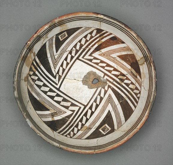 Bowl with Geometric Design (Two- part Design), c. 1000-1150. Southwest ...