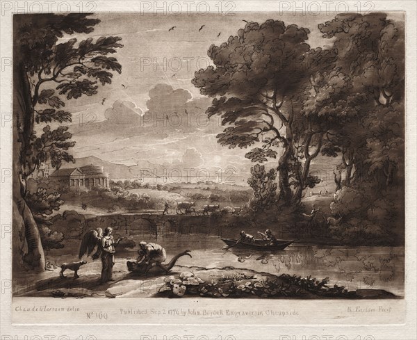 Liber Veritatis:  No. 160, Tobias and the Angel, 1774. Richard Earlom (British, 1743-1822). Etching and mezzotint