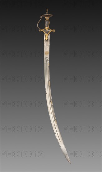 Silapa Sword, 1700s-1800s. India, 18th-19th Century. Gold with inlay and leather; overall: 92.7 cm (36 1/2 in.).