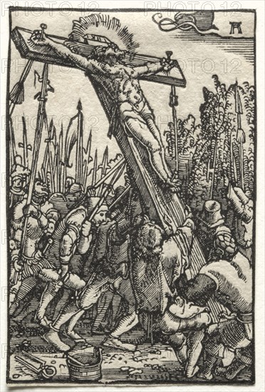 The Fall and Redemption of Man:  The Raising of the Cross, c. 1515. Albrecht Altdorfer (German, c. 1480-1538). Woodcut