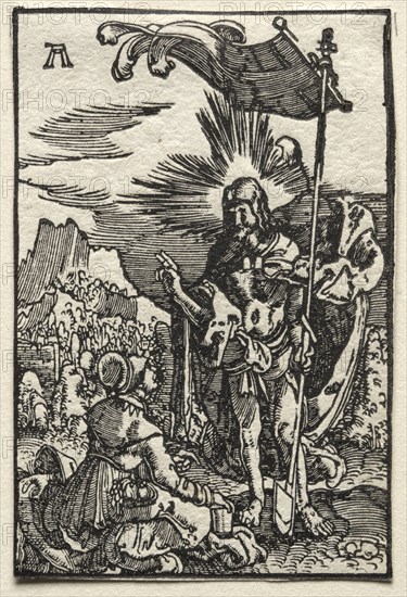 The Fall and Redemption of Man:  Christ Appearing to St. Mary Magdalen, c. 1515. Albrecht Altdorfer (German, c. 1480-1538). Woodcut