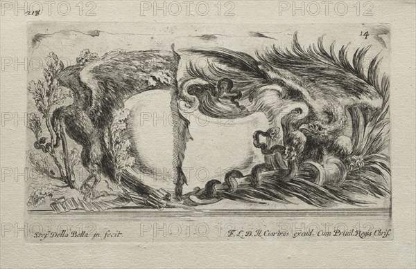 Collection of Various Caprices and New Designs of Cartouches and Ornaments:  No 14. Stefano Della Bella (Italian, 1610-1664). Etching