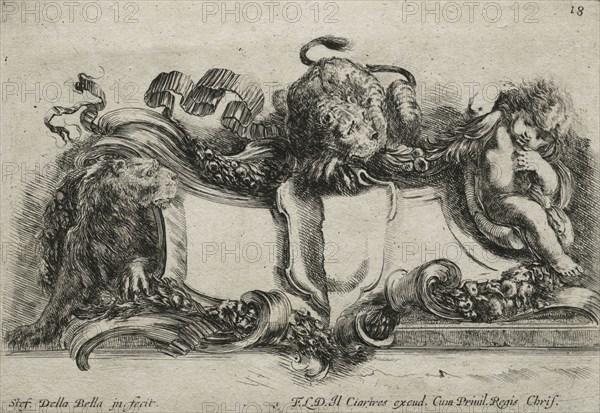 Collection of Various Caprices and New Designs of Cartouches and Ornaments:  No 18. Stefano Della Bella (Italian, 1610-1664). Etching