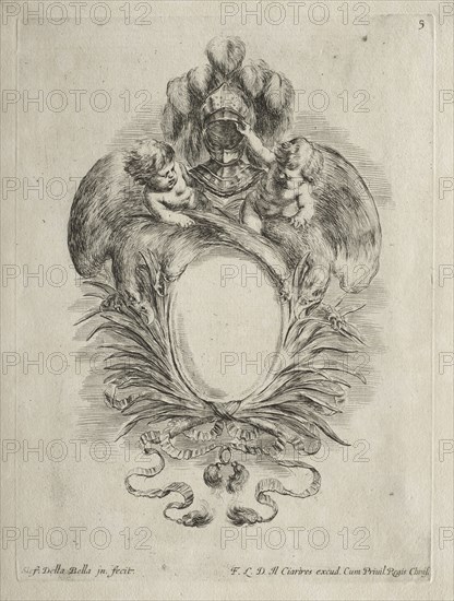 Collection of Various Caprices and New Designs of Cartouches and Ornaments:  No. 5. Stefano Della Bella (Italian, 1610-1664). Etching