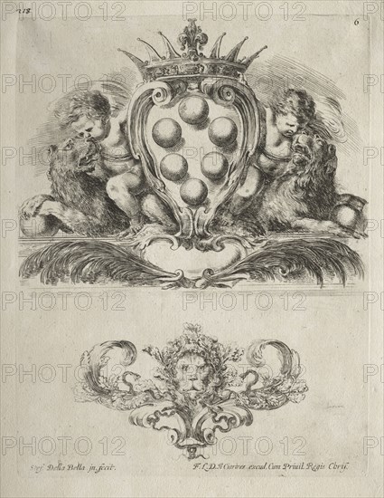 Collection of Various Caprices and New Designs of Cartouches and Ornaments:  No. 6. Stefano Della Bella (Italian, 1610-1664). Etching