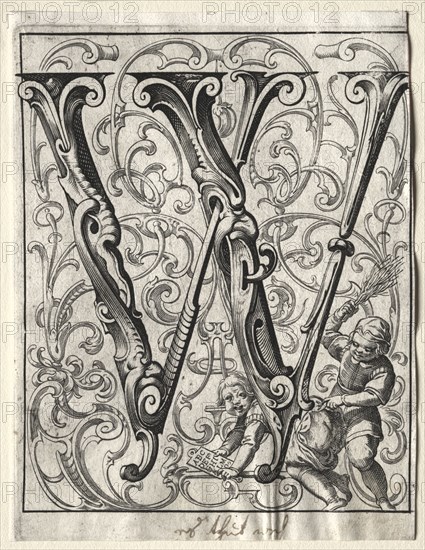 New ABC Booklet:  W, 1627. Lucas Kilian (German, 1579-1637). Engraving