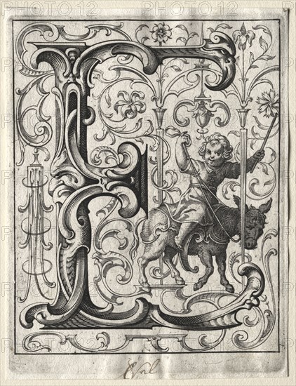 New ABC Booklet:  E, 1627. Lucas Kilian (German, 1579-1637). Engraving