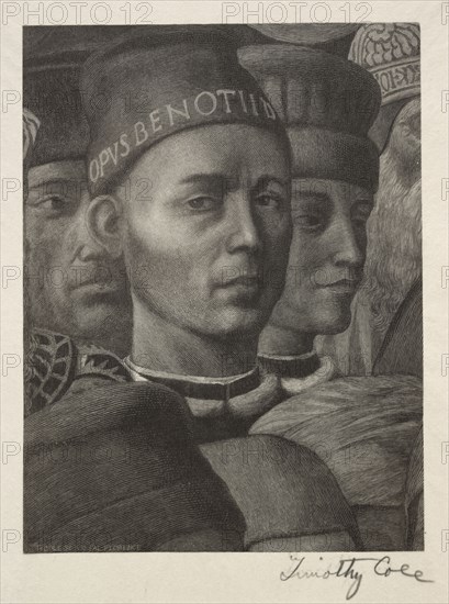 Old Italian Masters:  Portrait of Benozzo Gozzoli, 1888-1892. Timothy Cole (American, 1852-1931). Wood engraving