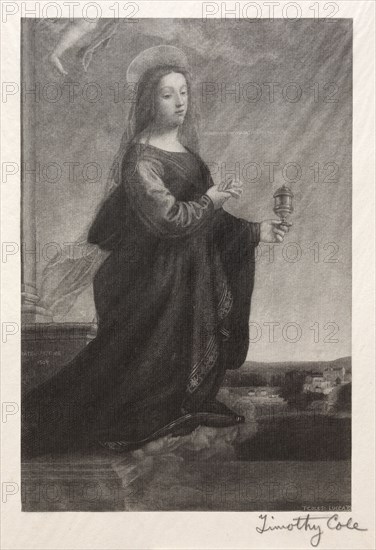 Old Italian Masters:  Mary Magdalen, 1889. Timothy Cole (American, 1852-1931). Wood engraving