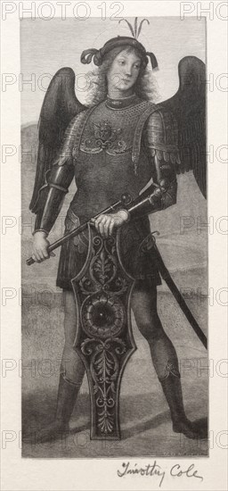 Old Italian Masters:  St. Michael, 1888-1892. Timothy Cole (American, 1852-1931). Wood engraving