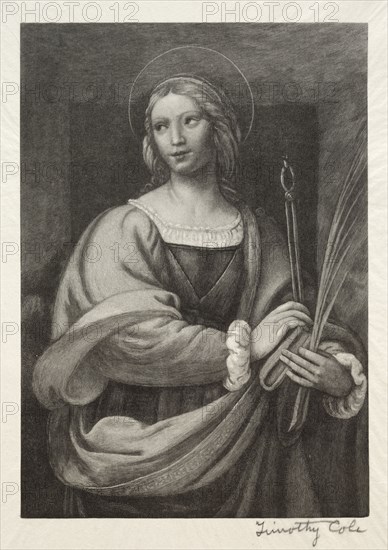 3: Old Italian Masters:  St. Apollonia, 1888-1892. Timothy Cole (American, 1852-1931). Wood engraving