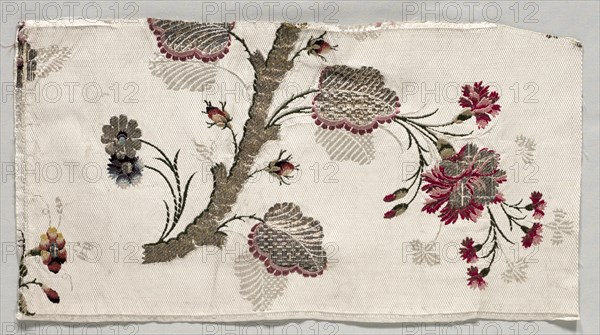 Textile Fragment, 1760-1780. Italy, 18th century. Brocade (?); silk and metal; overall: 48.2 x 25.4 cm (19 x 10 in.).