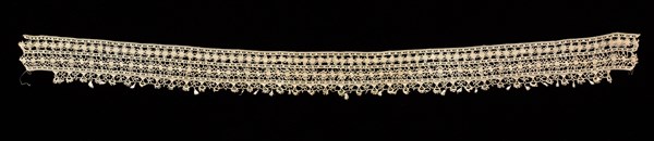 Knotted Lace Collar and Cuff, 17th century. Italy, 17th century. Lace, knotting; average: 5.7 x 77.5 cm (2 1/4 x 30 1/2 in.).