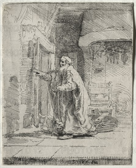 The Blindness of Tobit:  The Larger Plate, 1651. Rembrandt van Rijn (Dutch, 1606-1669). Etching with drypoint; sheet: 16.2 x 13.1 cm (6 3/8 x 5 3/16 in.); platemark: 16.1 x 12.9 cm (6 5/16 x 5 1/16 in.)