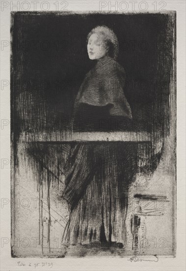 Woman with a Cape, 1889. Albert Besnard (French, 1849-1934). Etching, drypoint and roulette; sheet: 32.9 x 25.6 cm (12 15/16 x 10 1/16 in.); plate: 23.6 x 16 cm (9 5/16 x 6 5/16 in.)
