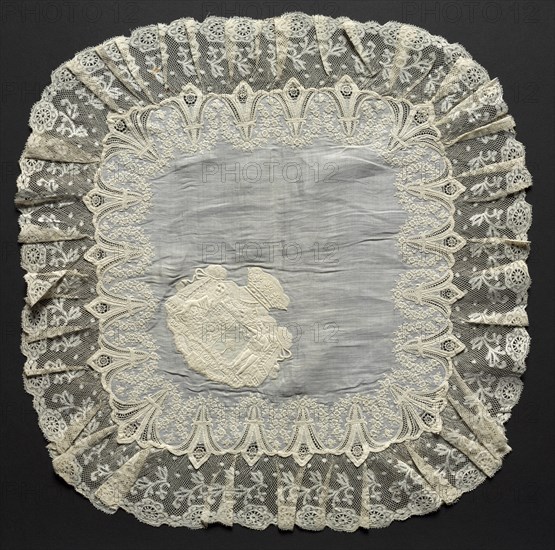 Embroidered Handkerchief, second half of 19th century. Switzerland, second half of 19th century. Embroidery: linen; average: 41.9 x 43.2 cm (16 1/2 x 17 in.)