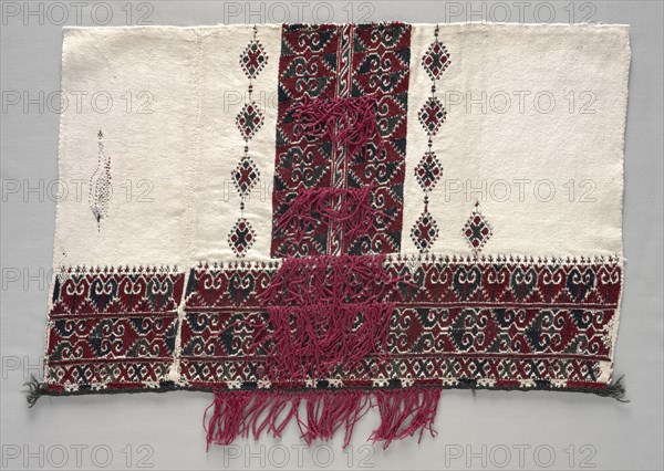 Sleeve (?), 1800s. Greece, Thrace, Sarakatsani People, 19th century. Embroidery: silk on cotton tabby ground; overall: 35.3 x 54 cm (13 7/8 x 21 1/4 in.).