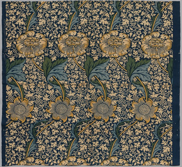 Kennet, c 1920. William Morris (British, 1834-1896). Plain weave cotton, printed; overall: 90.2 x 97.8 cm (35 1/2 x 38 1/2 in.)