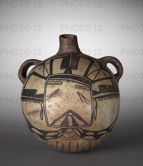 Canteen, 1890. Southwest, Pueblo, Hopi, Post-Contact Period,19th century. Pottery; overall: 21.5 x 24.5 cm (8 7/16 x 9 5/8 in.).