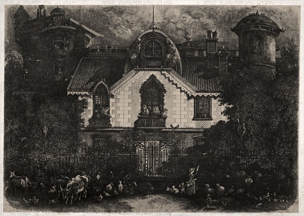 The Enchanted House, 1871. Rodolphe Bresdin (French, 1822-1885). Lithograph; sheet: 31.5 x 43 cm (12 3/8 x 16 15/16 in.); image: 17.3 x 24.5 cm (6 13/16 x 9 5/8 in.).