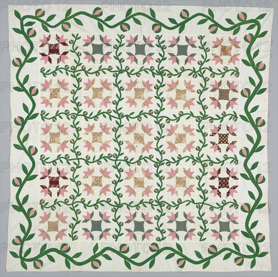 Quilt Cover, c. 1857. America, 20th century. Pieced cotton; average: 214.6 x 208.3 cm (84 1/2 x 82 in.)