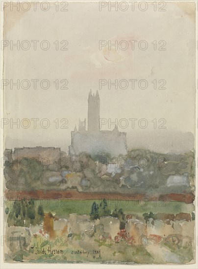 Canterbury Cathedral (recto), 1889. Childe Hassam (American, 1859-1935). Watercolor with gouache and graphite; sheet: 18.7 x 13.9 cm (7 3/8 x 5 1/2 in.).