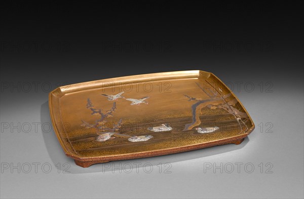 Tray for a Lacquered Box, 1800s. Japan, 19th century. Lacquer with sprinkled gold; overall: 1.9 x 17.2 cm (3/4 x 6 3/4 in.).