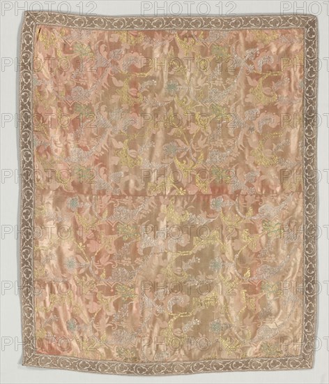 Table Cover, 18th century. Italy, 18th century. Brocade; silk and metal; average: 101.6 x 84.5 cm (40 x 33 1/4 in.)