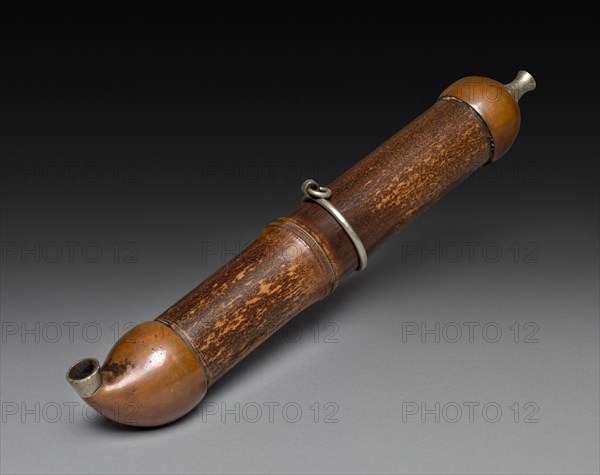 Tobacco Pipe, 18th-19th century. Japan, Edo Period (1615-1868). Bamboo and metal; overall: 20.4 cm (8 1/16 in.).