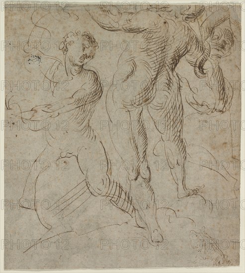 Laocoön (recto); Battle of the Milvian Bridge (fragment) (verso), second half 16th Century. Italy, 16th century. Pen and brown ink; sheet: 27.4 x 24.4 cm (10 13/16 x 9 5/8 in.).