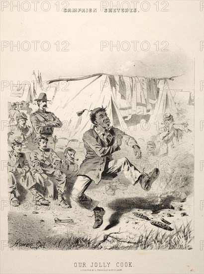 Campaign Sketches:  Our Jolly Cook, 1863. Winslow Homer (American, 1836-1910). Lithograph