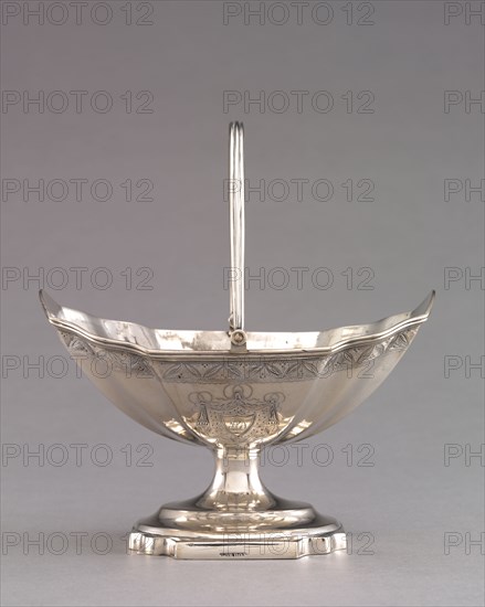 Sugar Basket, c. 1796. Or Andrew Gordon (American), James Gordon (American). Silver; with handle: 15.8 x 9.8 cm (6 1/4 x 3 7/8 in.).