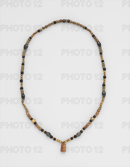 Necklace, before 1532. Peru. Gold with gray and black polished stone beads; overall: 69.8 cm (27 1/2 in.).