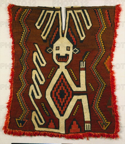 Tunic, 400-200 BC. Peru, South Coast, Ica Valley, Ocucaje site?, Paracas people. Looped camelid fiber; average: 94 x 82.6 cm (37 x 32 1/2 in.)