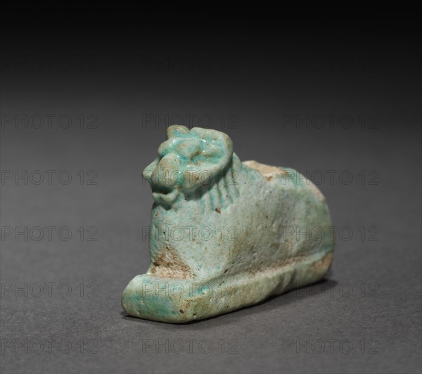 Ram Amulet, 305-30 BC. Egypt, Ptolemaic Dynasty. Light robin's egg blue faience; overall: 2.1 x 1.1 cm (13/16 x 7/16 in.).