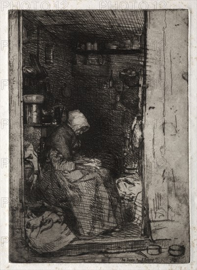 Twelve Etchings from Nature:  La Veille aux Loques, 1858. James McNeill Whistler (American, 1834-1903). Etching