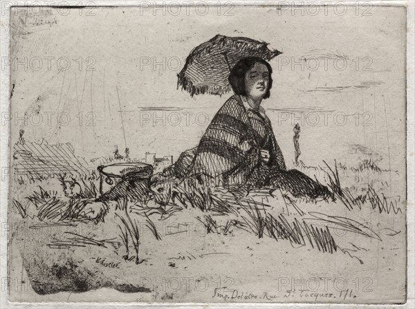 Twelve Etchings from Nature:  En Plein Soleil, 1858. James McNeill Whistler (American, 1834-1903). Etching on chine collé