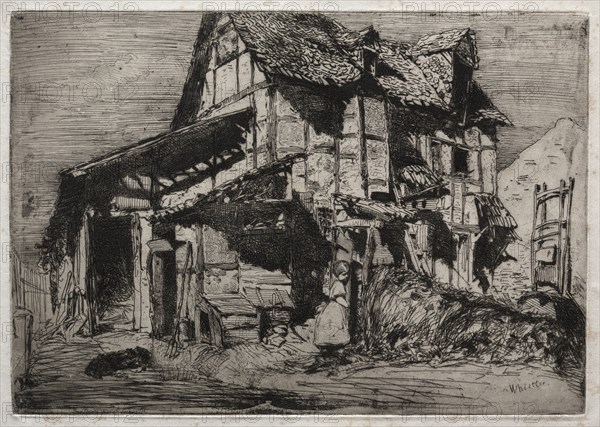 Twelve Etchings from Nature:  The Unsafe Tenement, 1858. James McNeill Whistler (American, 1834-1903). Etching