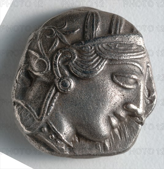 Tetradrachm, 500-430 BC. Greece, Athens, 5th century BC. Silver; diameter: 2.4 cm (15/16 in.).