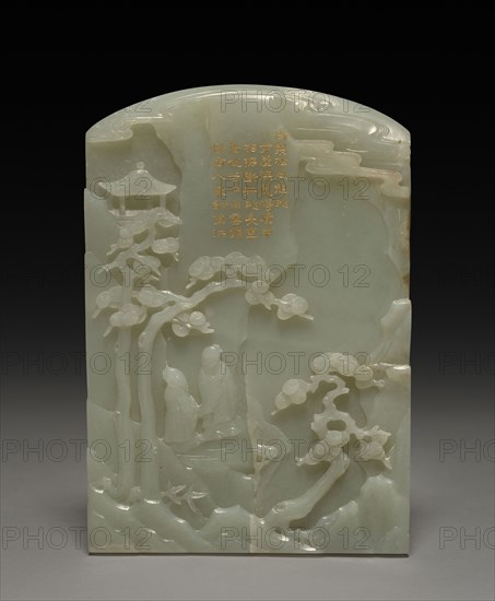 Table Screen, 1736-1795. China, Qing dynasty (1644-1911), Qianlong reign (1736-1795). Jade; overall: 15.9 cm (6 1/4 in.).